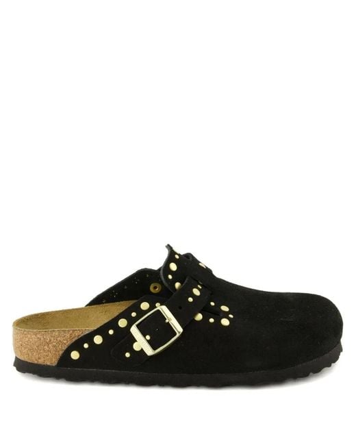 Birkenstock Black Boston Rivets Mules