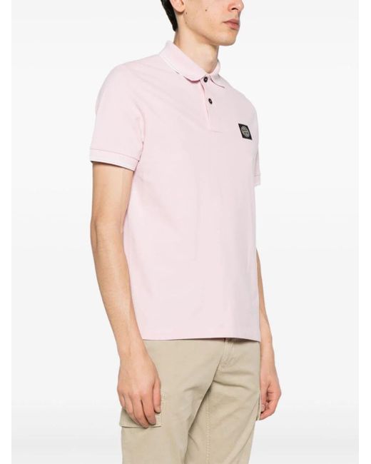 Stone Island Pink Polo With Logo for men