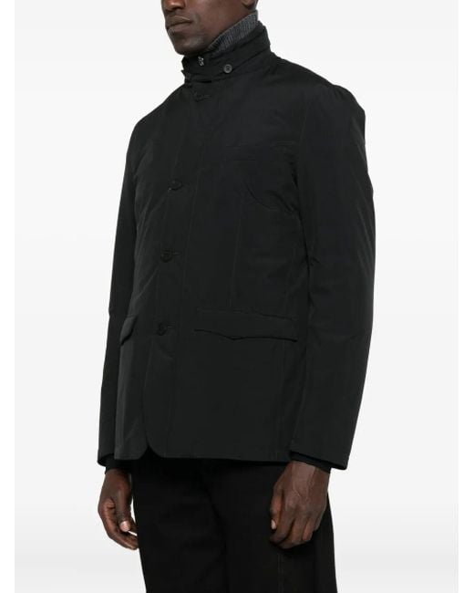 Herno Black Stand-Collar Down Jacket for men