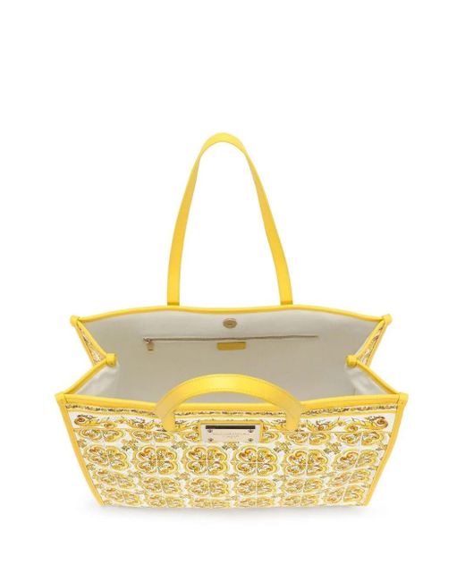 Dolce & Gabbana Yellow Large Majolica Shopper Bags