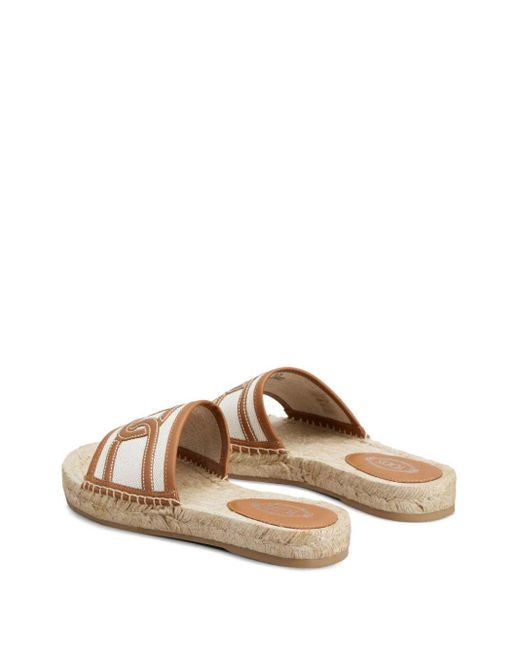 Tod's Natural Raffia Slippers Shoes