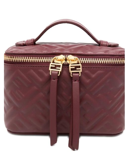 Fendi Purple Vanity Nappa Leather Bag With Ff Motif