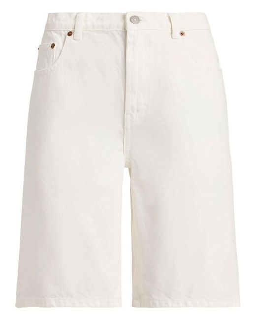 Polo Ralph Lauren White Long Denim Shorts