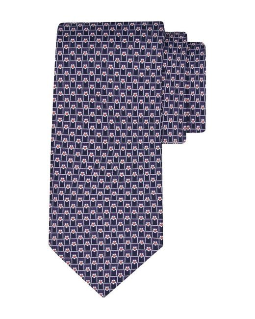 Ferragamo Purple Silk Tie Tournament Print for men