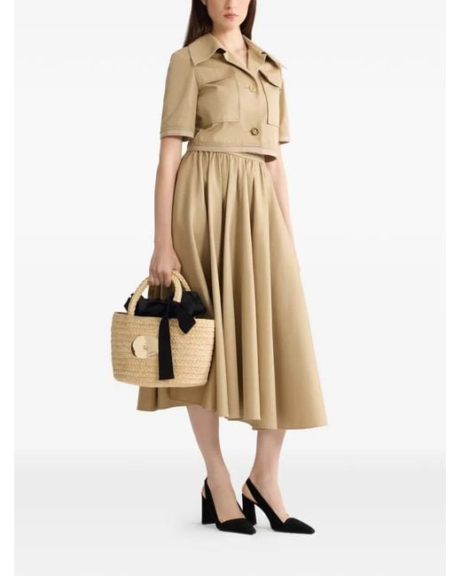 Patou Natural Short-Sleeved Cotton Cropped Jacket