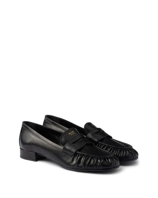 Prada Black Leather Loafers
