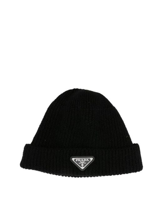 Prada Black Cashmere Beanie for men