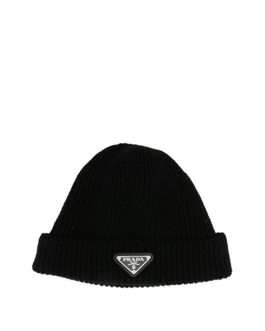 Prada Black Cashmere Beanie for men
