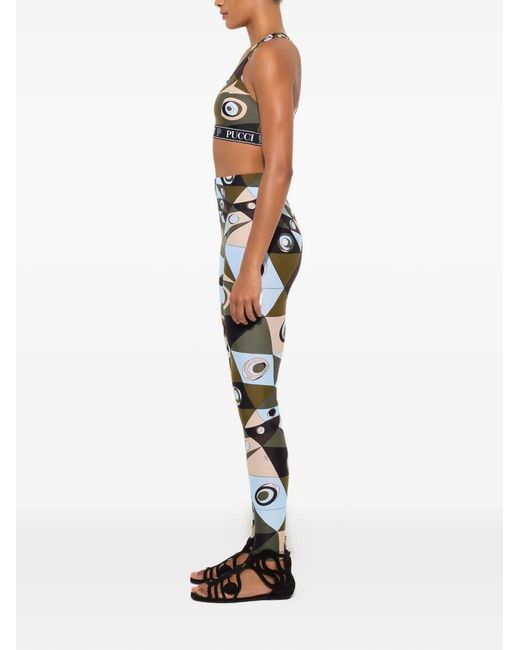 Emilio Pucci Black Eye Print Sport Bra