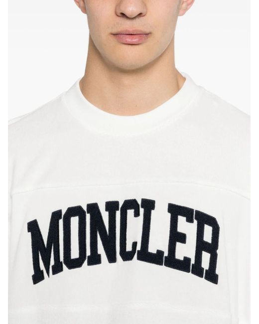 Moncler White Logo-embroidery Sweatshirt for men