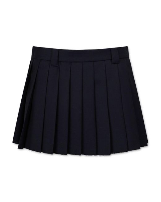 Miu Miu Blue Pleated Mini Skirt