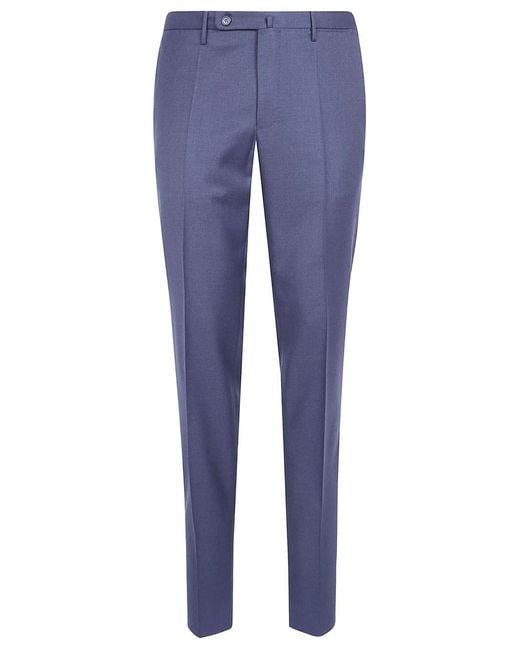 Incotex Blue Tailored Wool Trousers With Crease In Anthracite for men