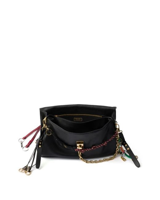 Prada Black Soft Sound Large Leather Shoulder Bag