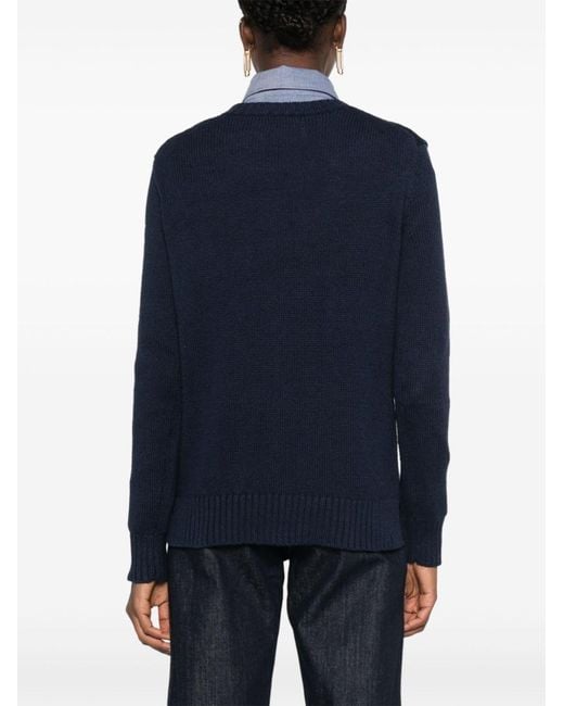 Polo Ralph Lauren Blue Polo Bear Cotton-linen Sweater