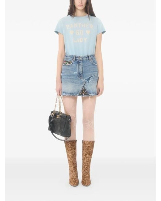Valentino Garavani Blue Cotton Print T-shirt
