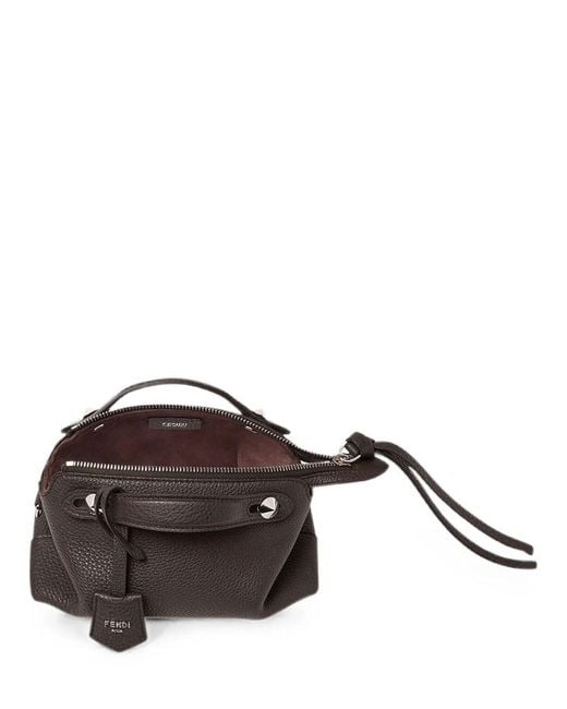 Fendi Brown By The Way Soft Mini In Ebony Leather