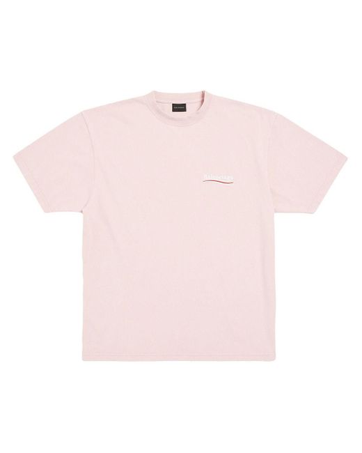 Balenciaga Pink Political Campaign Cotton T-Shirt