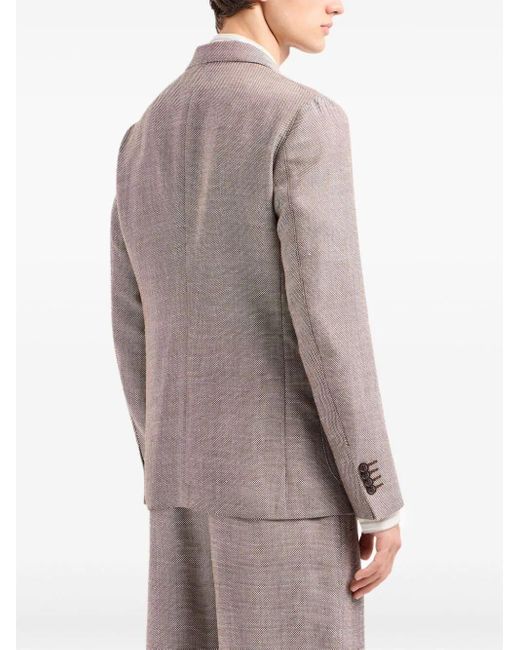 Giorgio Armani Gray Upton Line Double-breasted Jacket Clothing for men