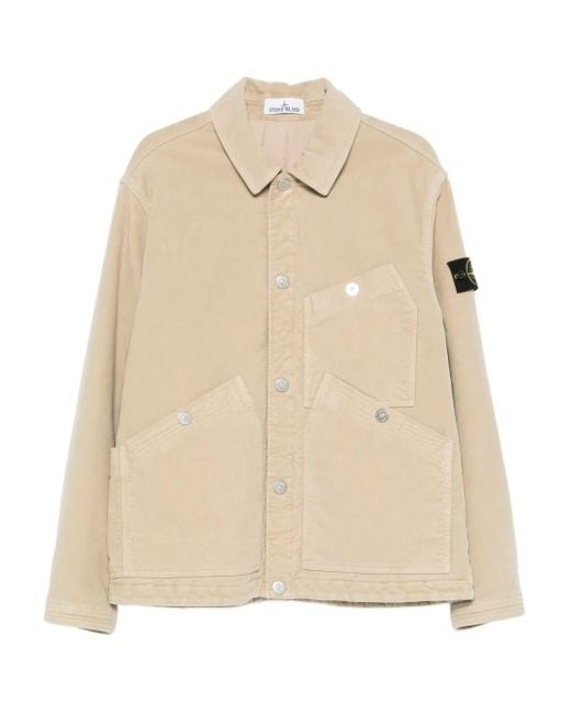 Stone Island Natural Cotton Jacket With Multiple Pockets Clothing for men