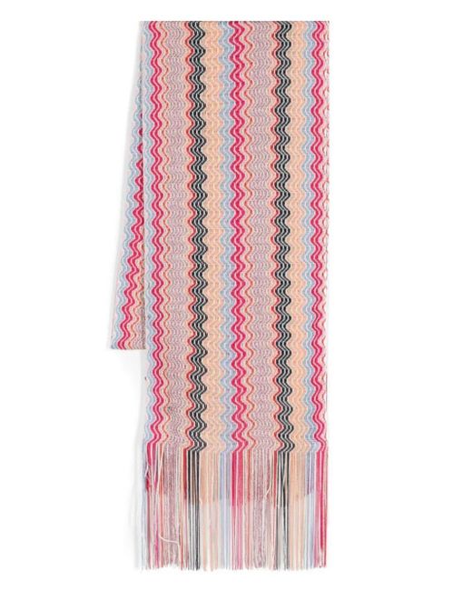 Missoni Pink Zig-Zag Scarf With Bangs Accessories