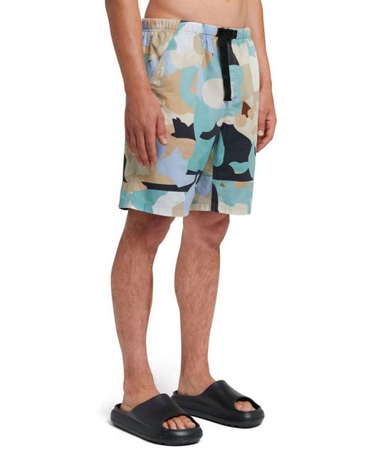 MSGM Blue Geo Camo Print Bermuda Shorts Clothing for men