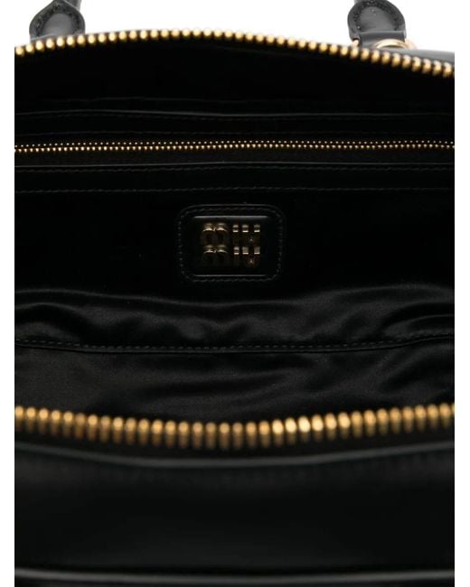 Miu Miu Black Arcadie Large Leather Handbag