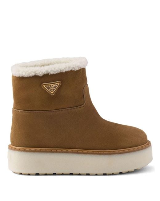 Prada Brown Suede Booties