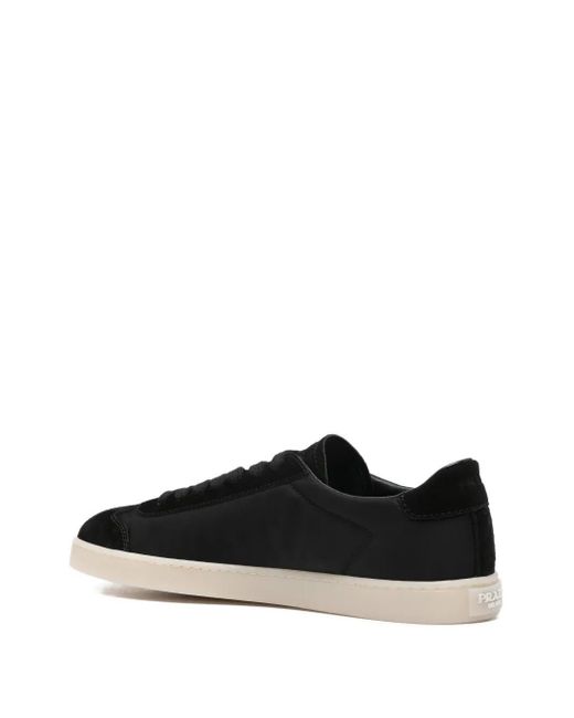 Prada Black Nylon Sneakers With Suede Inserts for men