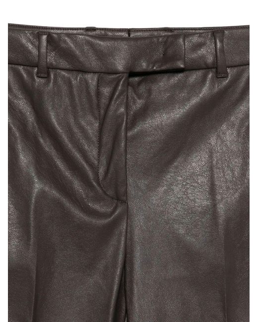 Incotex Gray Slim Fit Stretch Faux Leather Pants