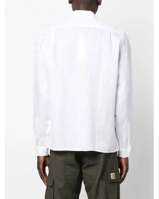 Lacoste White Logo-Embroidered Button-Down Shirt for men