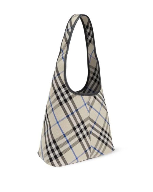 Burberry White Check-Pattern Shoulder Bags
