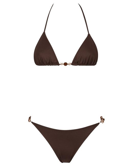 Anjuna Brown Bikini With Beaded Detailing