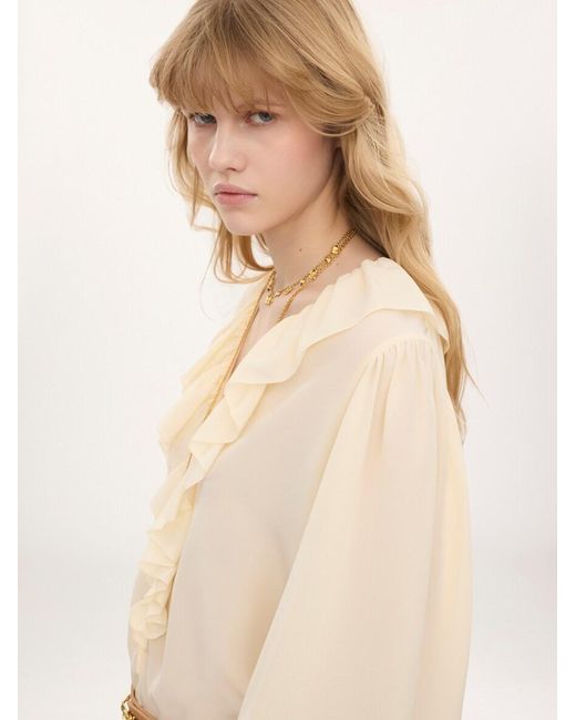 Chloé Natural Silk Long Sleeve Top