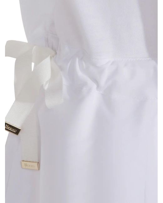 Herno White Midi Dress With Drawcord Waist