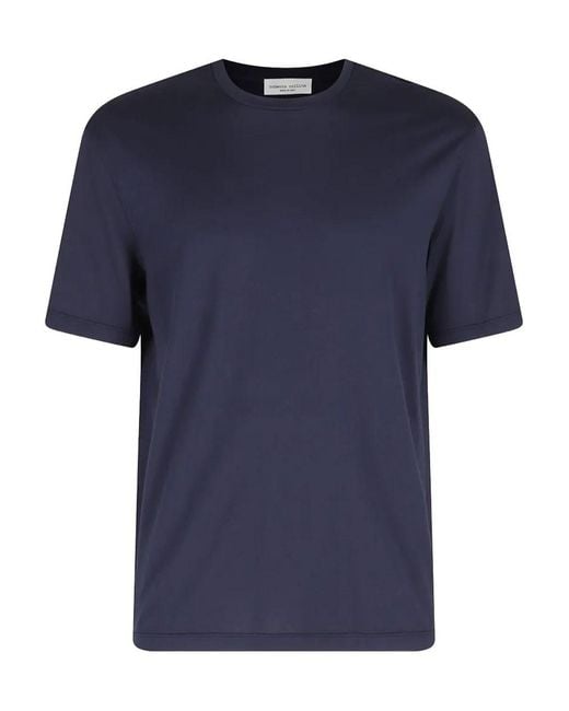 Roberto Collina Blue Crewneck Cotton T-shirt for men