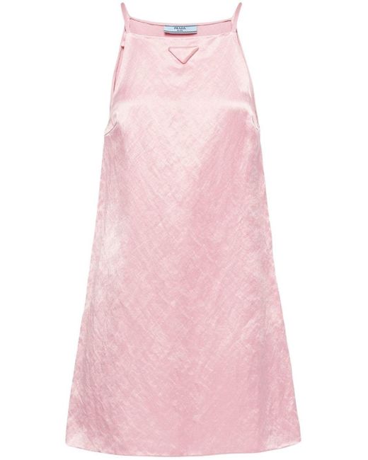 Prada Pink Satin Mini Dress