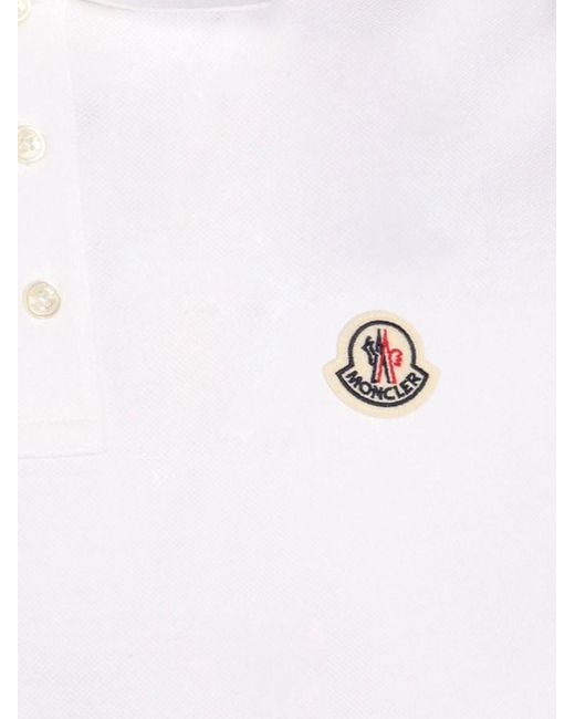 Moncler White Double Logo Patch Cotton T-Shirt for men