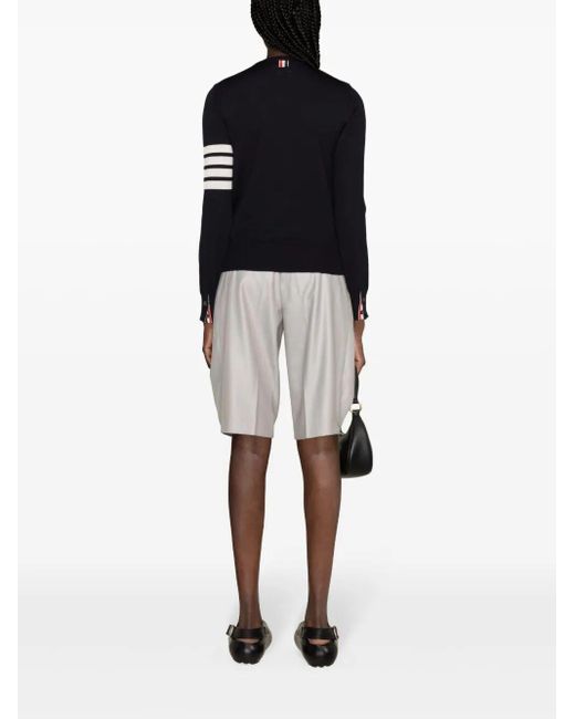 Thom Browne Black Wool 4-Bar Relaxed Pullover