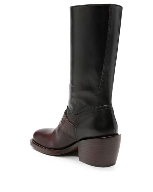 Dries Van Noten Brown Square Too Boots