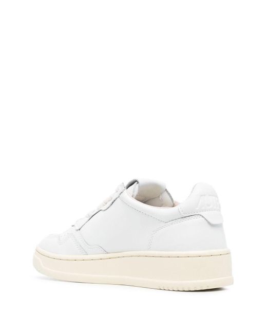 Autry White And 'Medalist' Low Top Sneakers With Action Logo