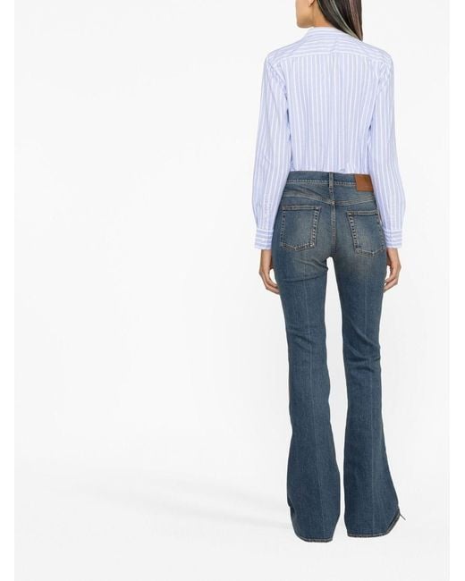 Polo Ralph Lauren Blue Polo Pony Motif Striped Shirt