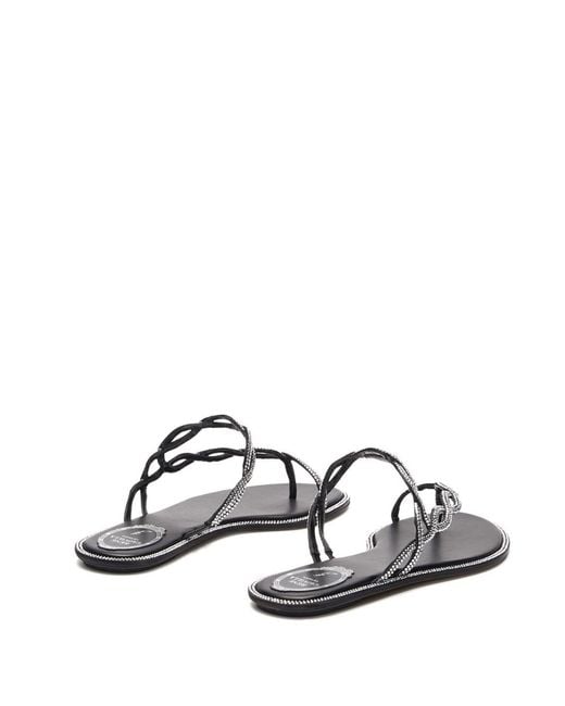 Rene Caovilla White Flat Braid Sandal 10