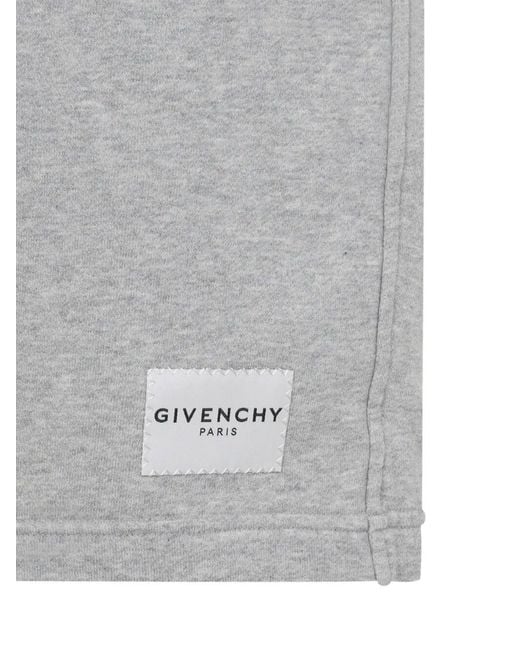 Givenchy Gray Cotton Track Shorts for men