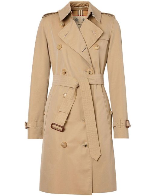 Burberry Natural Islington Double-breasted Logo Trench Coat