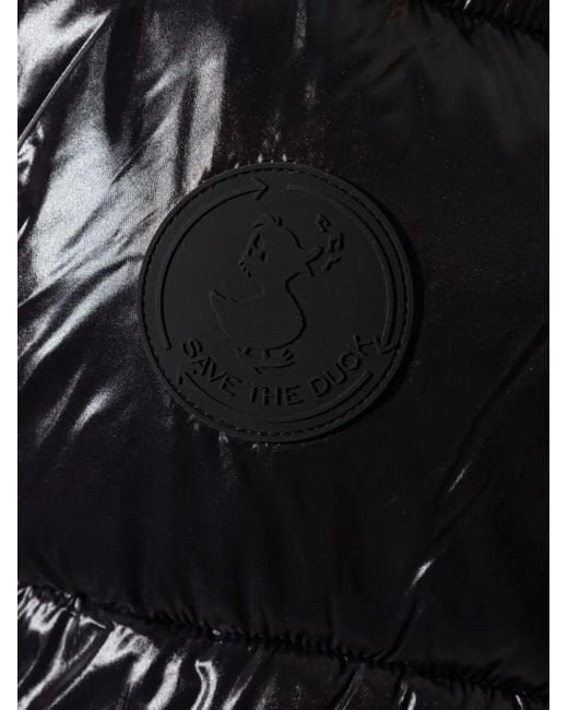Save The Duck Black Edgard Down Jacket With Lacquered Finish for men