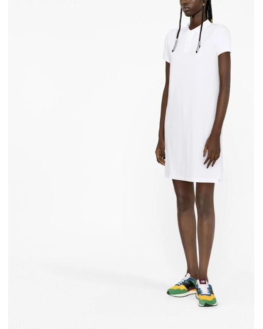 Polo Ralph Lauren White Cotton Mesh Polo Dress
