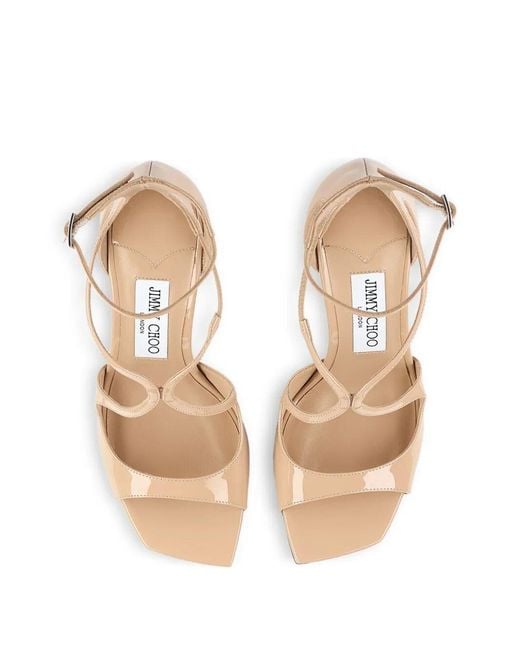 Jimmy Choo Metallic Azia 95 Patent Leather Sandals