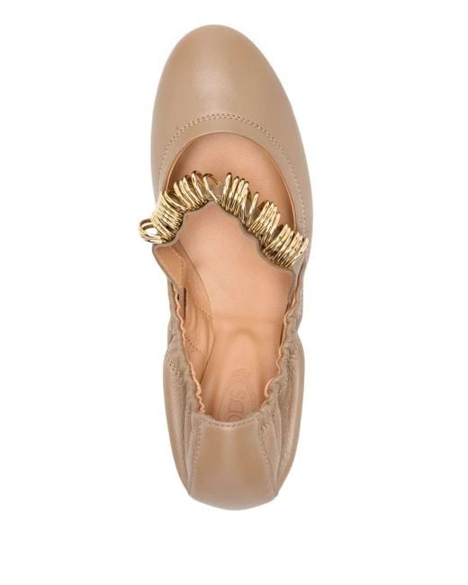 Tod's Natural Ballerina Dee Fascia Anelli