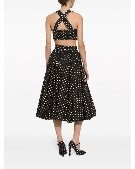 Dolce & Gabbana Black Polka Dot Print Skirt Clothing