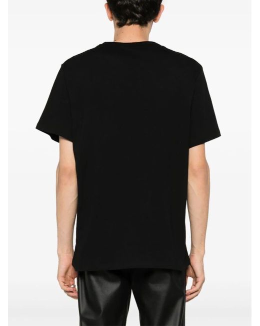 Alexander McQueen Black Skull-embroidered Cotton T-shirt for men